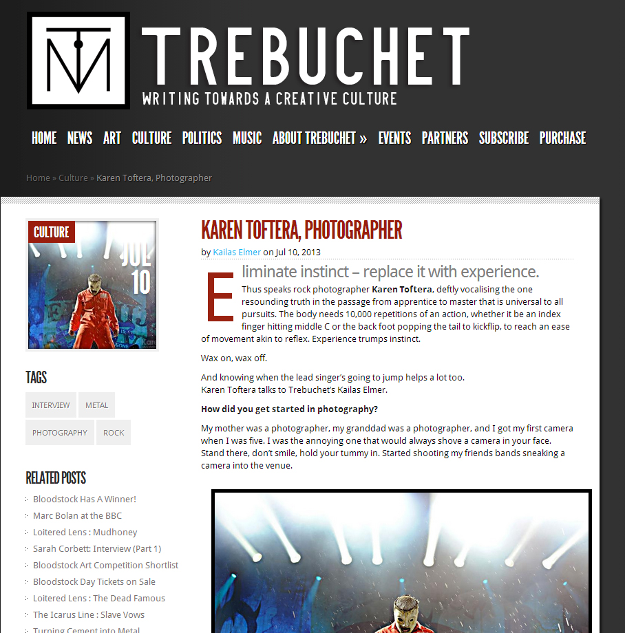 Trebuchet Magazine - Karen Toftera